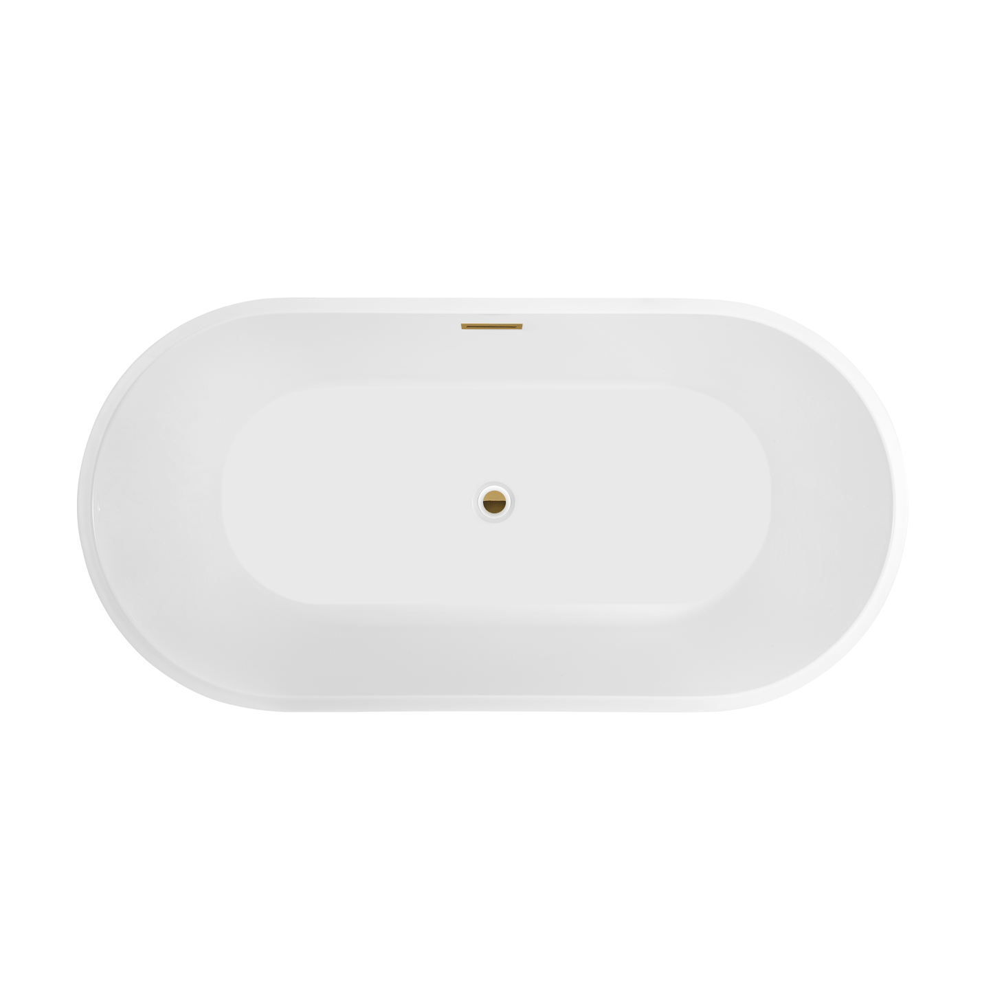 Vanity Art VA6815-NXSW-TG 54 Inch Freestanding White Acrylic Bathtub with Overflow And Pop-Up Drain - Vanity Art VA6815-NXSW-TG