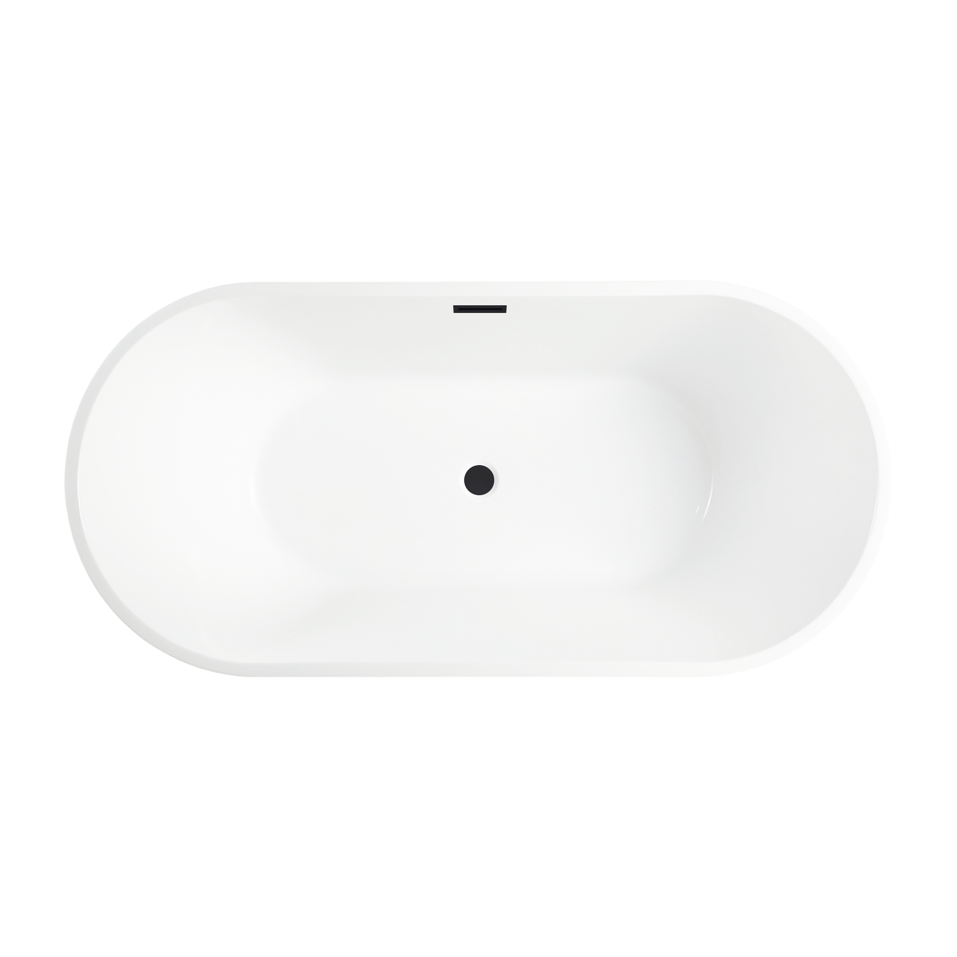 Vanity Art VA6815-S-MB 59 Inch Freestanding White Acrylic Bathtub with Overflow And Pop-Up Drain - Vanity Art VA6815-S-MB