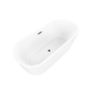 Vanity Art VA6815-S-MB 59 Inch Freestanding White Acrylic Bathtub with Overflow And Pop-Up Drain - Vanity Art VA6815-S-MB