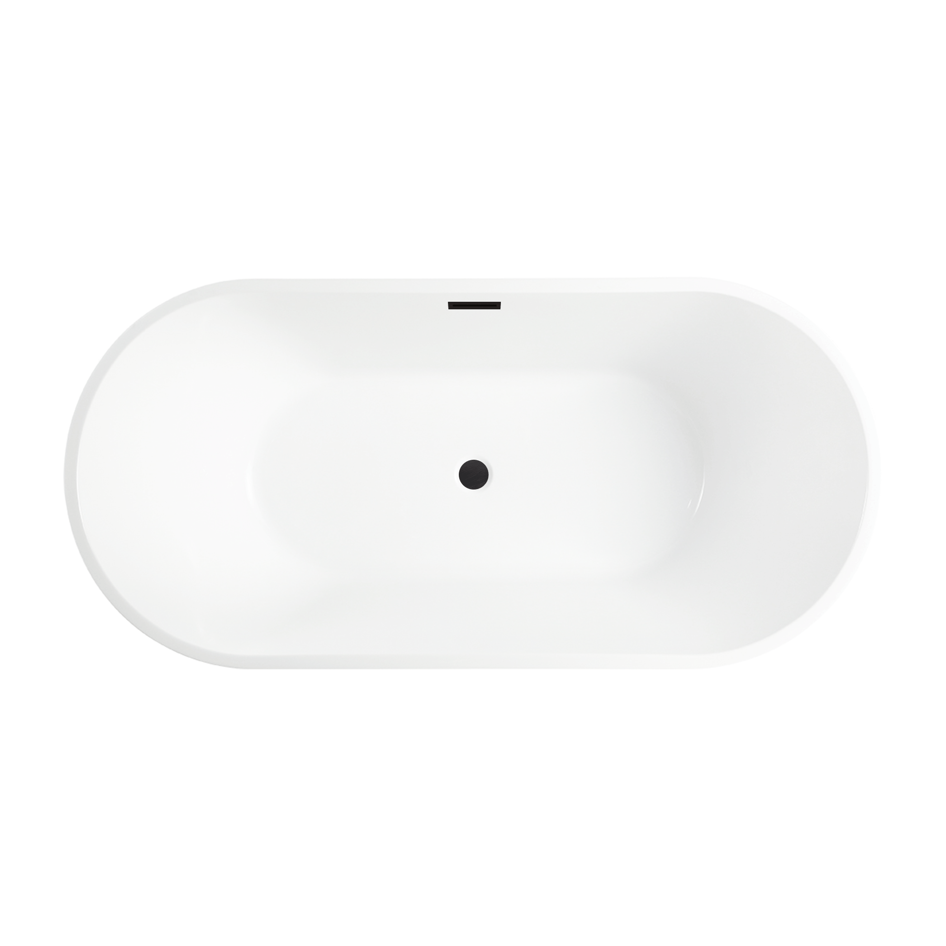 Vanity Art VA6815-S-ORB 59 Inch Freestanding White Acrylic Bathtub with Overflow And Pop-Up Drain - Vanity Art VA6815-S-ORB