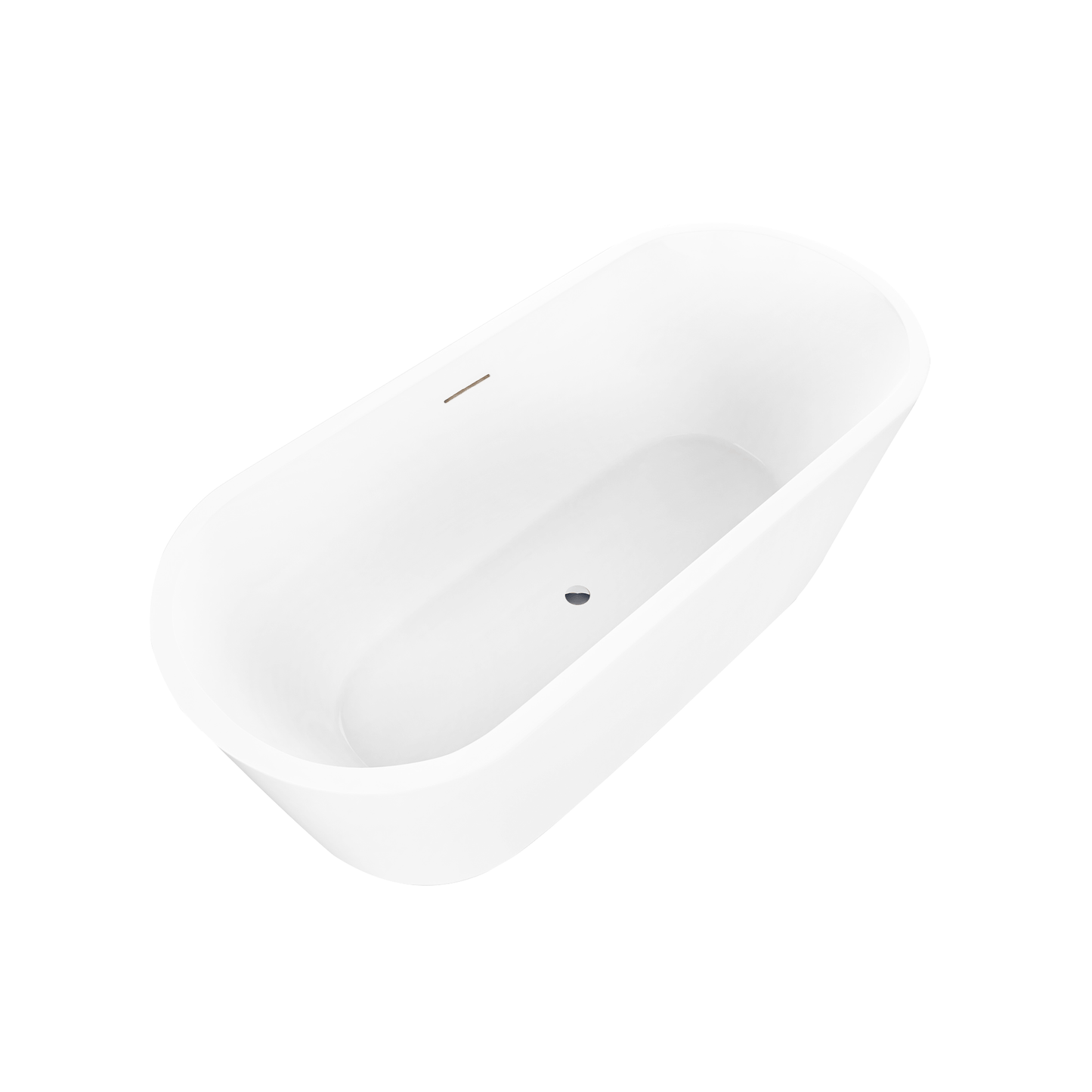 Vanity Art VA6815-S-PC 59 Inch Freestanding White Acrylic Bathtub with Overflow And Pop-Up Drain - Vanity Art VA6815-S-PC