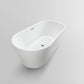 Vanity Art VA6815-S-PC 59 Inch Freestanding White Acrylic Bathtub with Overflow And Pop-Up Drain - Vanity Art VA6815-S-PC