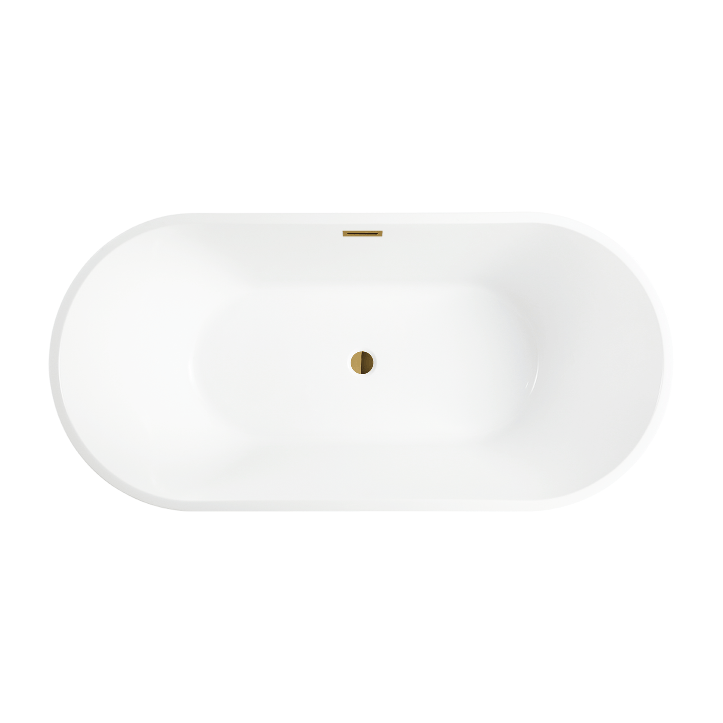 Vanity Art VA6815-S-TG 59 Inch Freestanding White Acrylic Bathtub with Overflow And Pop-Up Drain - Vanity Art VA6815-S-TG