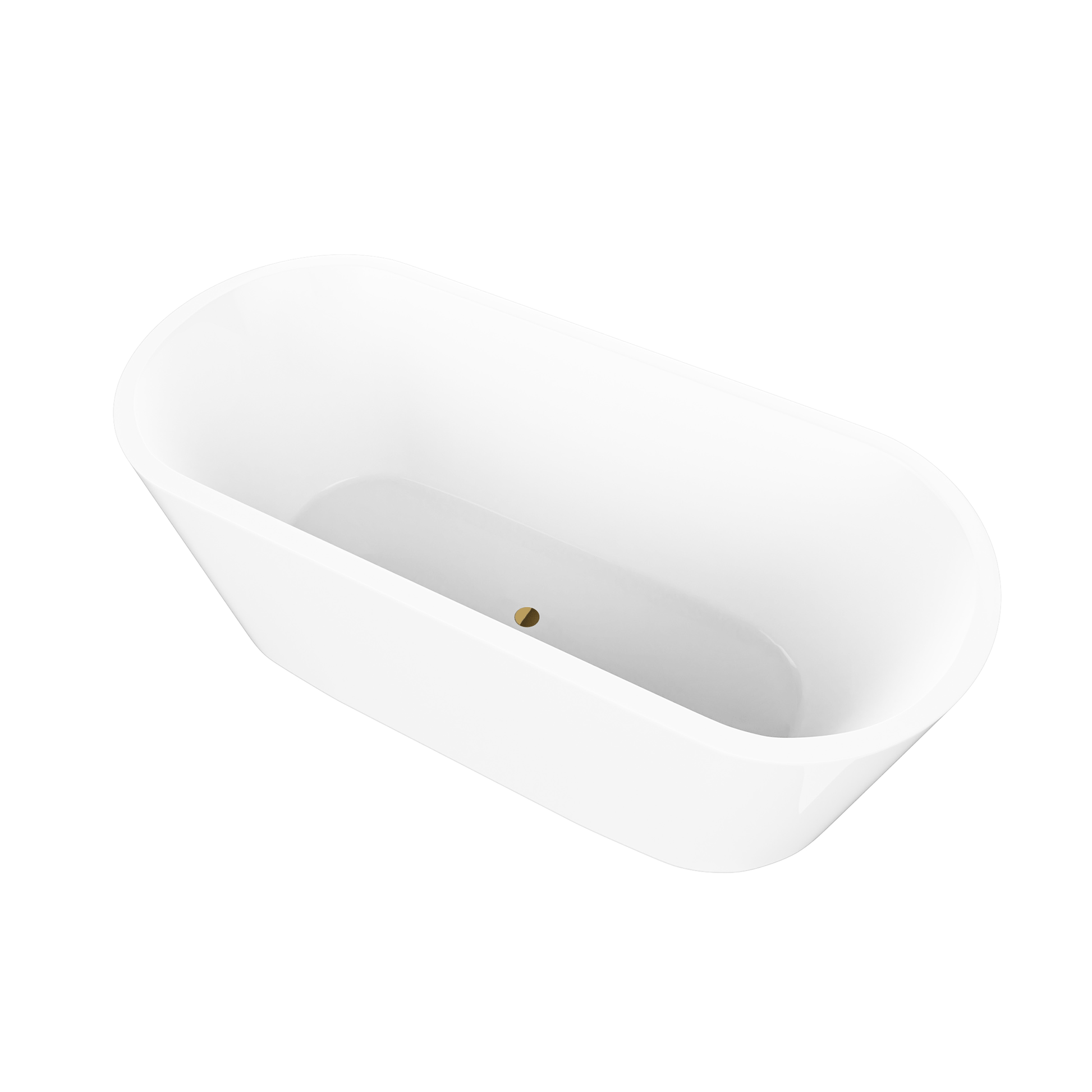 Vanity Art VA6815-S-TG 59 Inch Freestanding White Acrylic Bathtub with Overflow And Pop-Up Drain - Vanity Art VA6815-S-TG