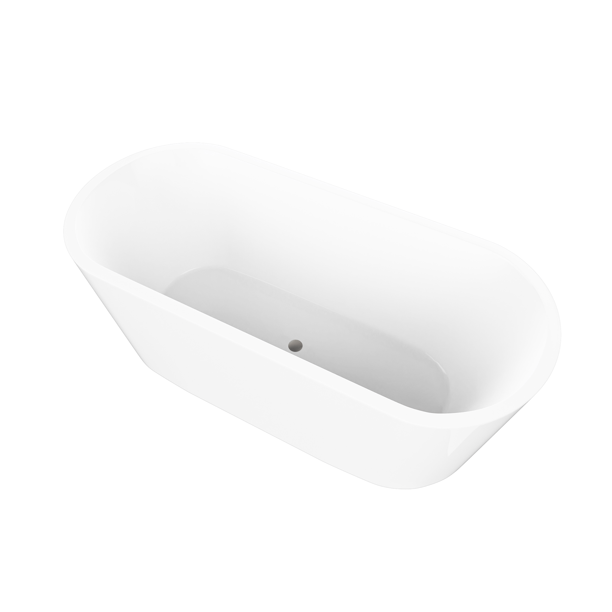 Vanity Art VA6815-XS-BN 54 Inch Freestanding White Acrylic Bathtub with Overflow And Pop-Up Drain - Vanity Art VA6815-XS-BN