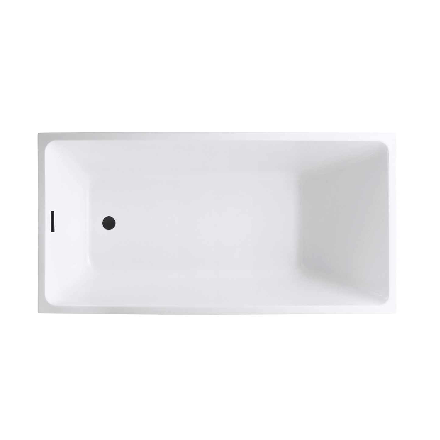 Vanity Art VA6816B-M-ORB 55 Inch Freestanding White Acrylic Bathtub with Overflow And Pop-Up Drain - Vanity Art VA6816B-M