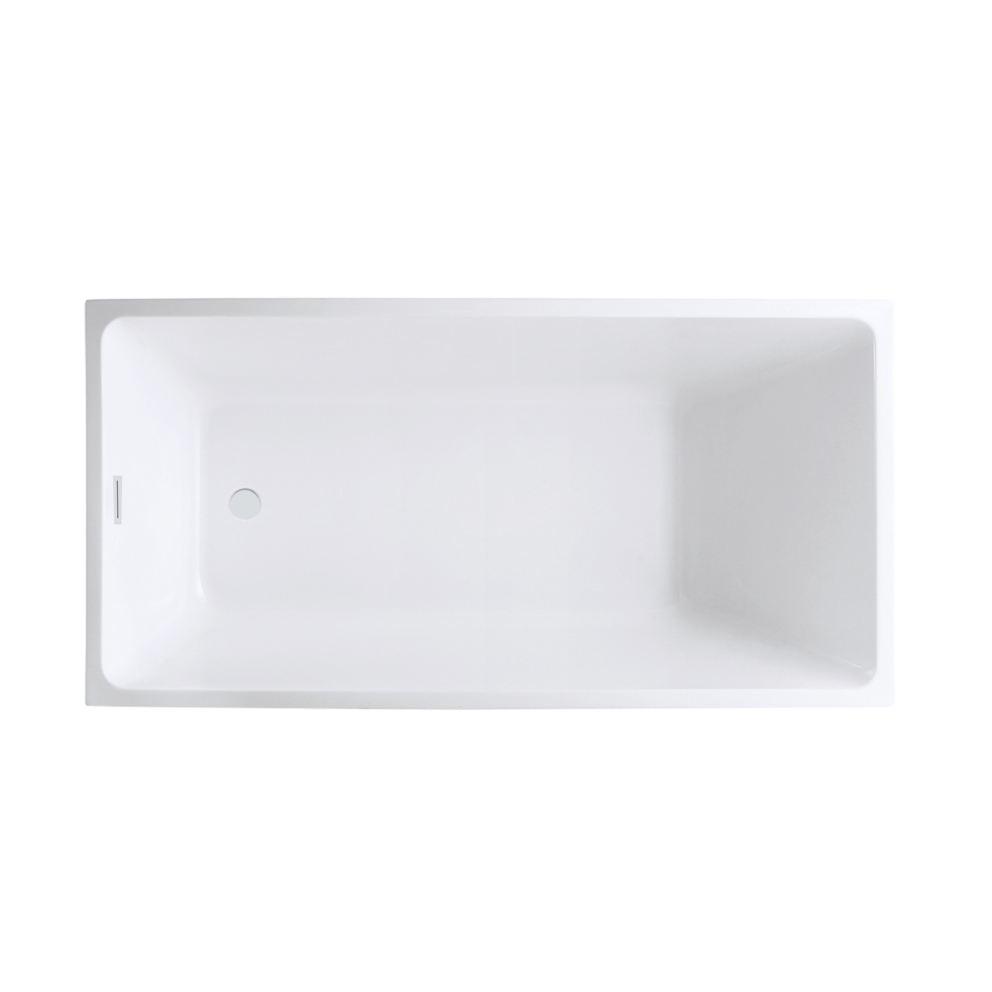 Vanity Art VA6816B-M-PW 55 Inch Freestanding White Acrylic Bathtub with Overflow And Pop-Up Drain - Vanity Art VA6816B-M