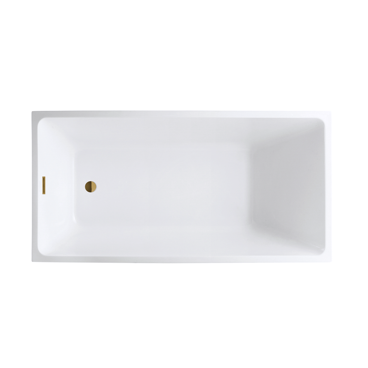 Vanity Art VA6816B-M-TG 55 Inch Freestanding White Acrylic Bathtub with Overflow And Pop-Up Drain - Vanity Art VA6816B-M