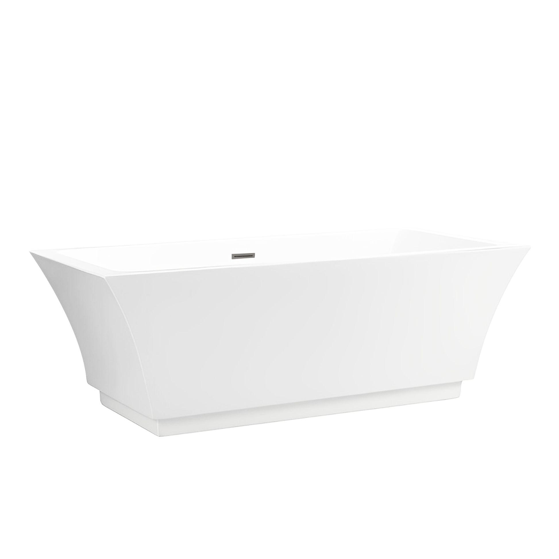 Vanity Art VA6817-L-BN 67 Inch Freestanding White Acrylic Bathtub with Overflow And Pop-Up Drain - Vanity Art VA6817-L-BN