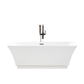 Vanity Art VA6817-L-BN 67 Inch Freestanding White Acrylic Bathtub with Overflow And Pop-Up Drain - Vanity Art VA6817-L-BN