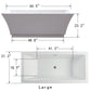 Vanity Art VA6817-L-BN 67 Inch Freestanding White Acrylic Bathtub with Overflow And Pop-Up Drain - Vanity Art VA6817-L-BN