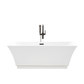 Vanity Art VA6817-L-MB 67 Inch Freestanding White Acrylic Bathtub with Overflow And Pop-Up Drain - Vanity Art VA6817-L-MB