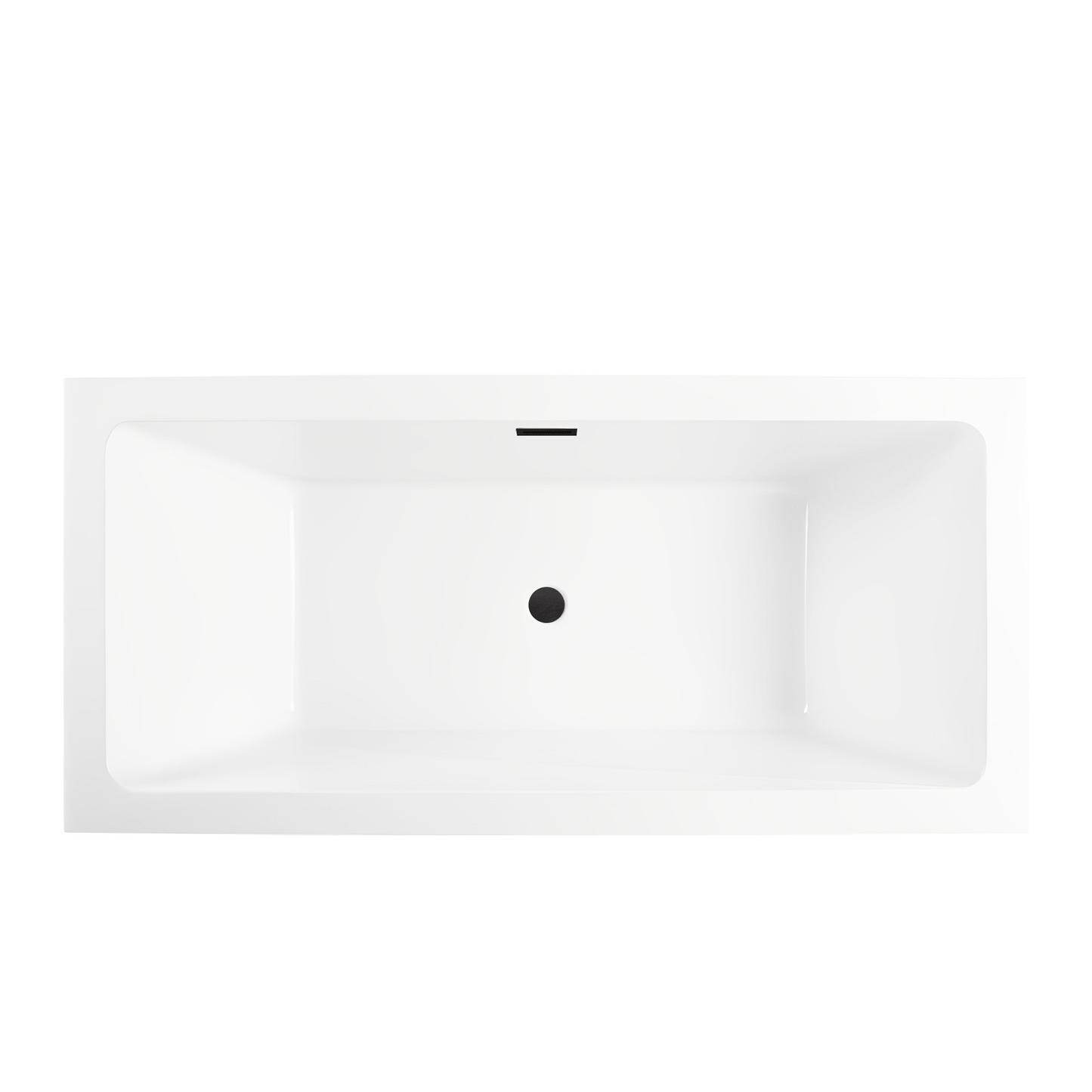 Vanity Art VA6817-L-ORB 67 Inch Freestanding White Acrylic Bathtub with Overflow And Pop-Up Drain - Vanity Art VA6817-L-ORB