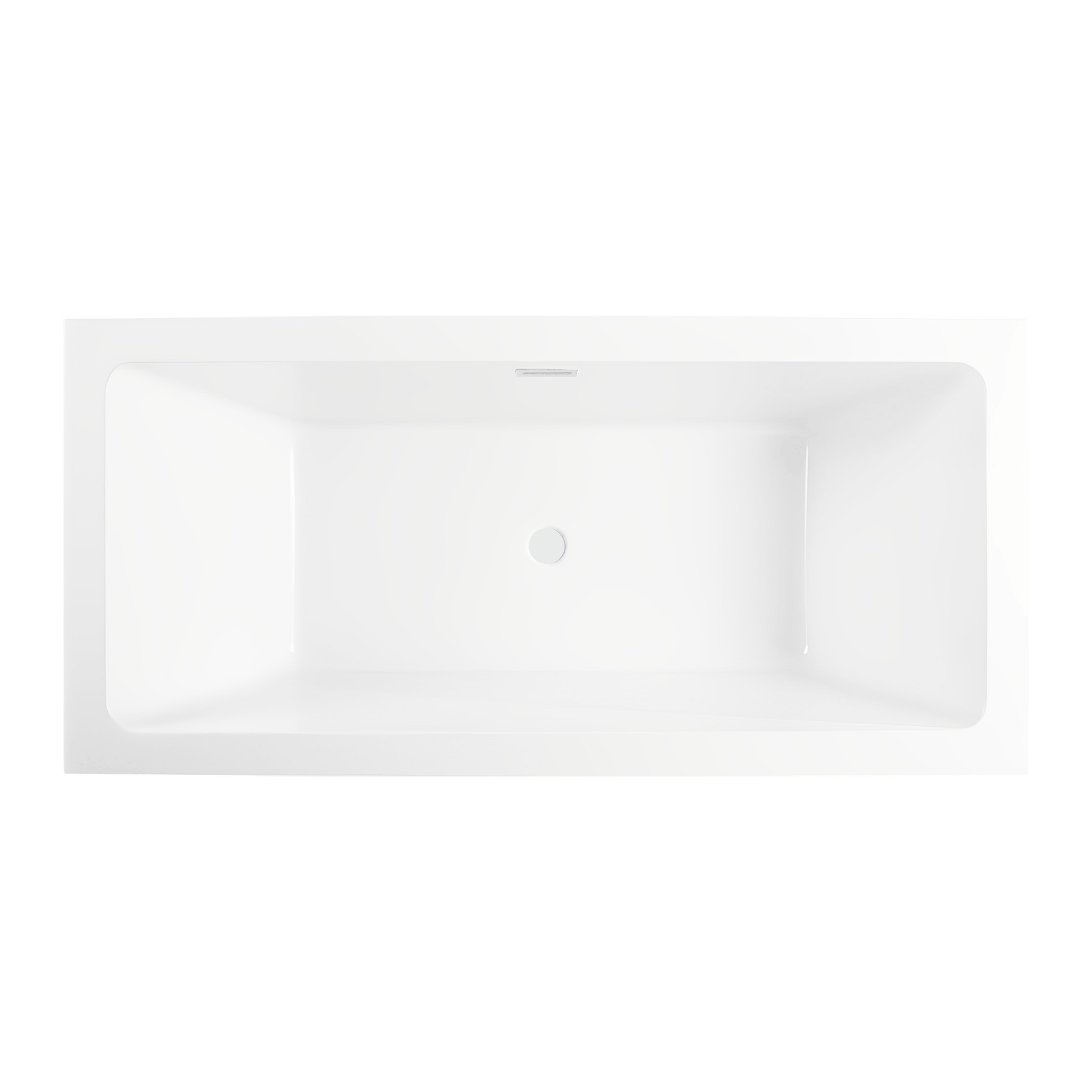 Vanity Art VA6817-L-PW 67 Inch Freestanding White Acrylic Bathtub with Overflow And Pop-Up Drain - Vanity Art VA6817-L-PW