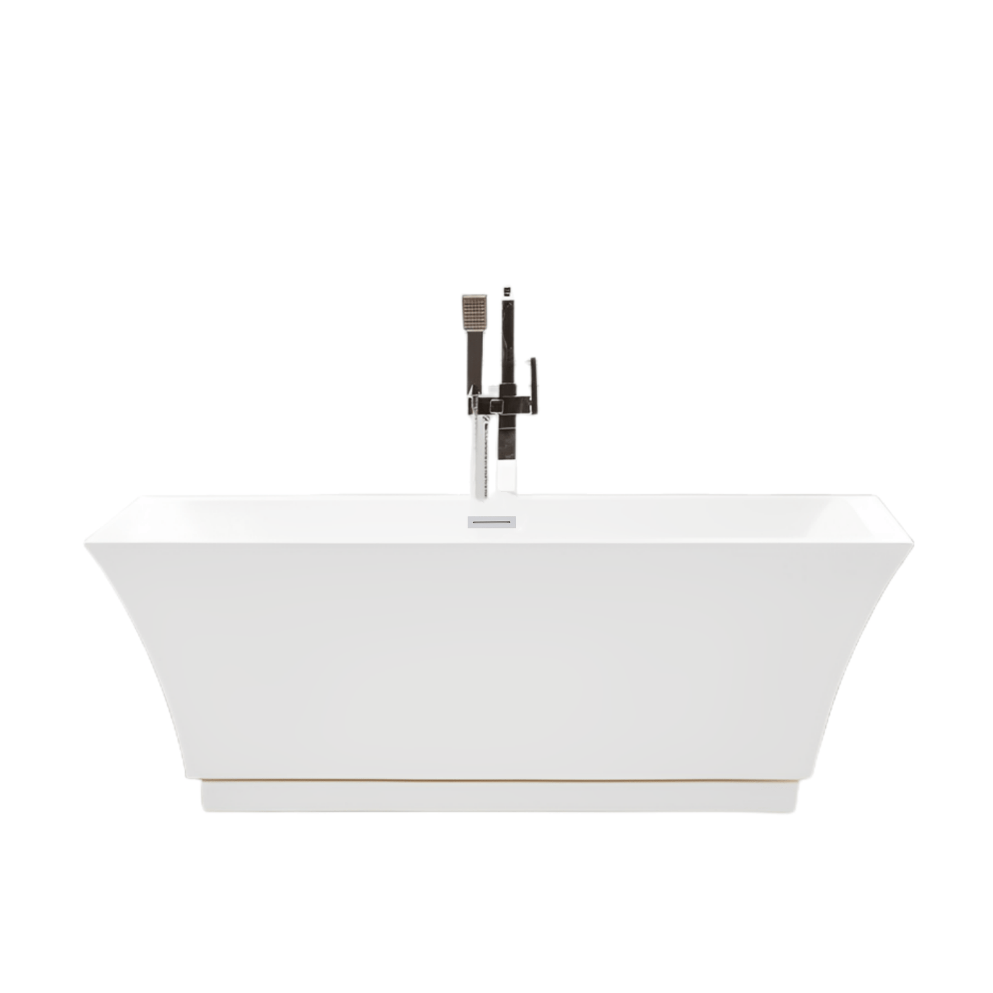 Vanity Art VA6817-L-PW 67 Inch Freestanding White Acrylic Bathtub with Overflow And Pop-Up Drain - Vanity Art VA6817-L-PW