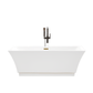 Vanity Art VA6817-L-TG 67 Inch Freestanding White Acrylic Bathtub with Overflow And Pop-Up Drain - Vanity Art VA6817-L-TG