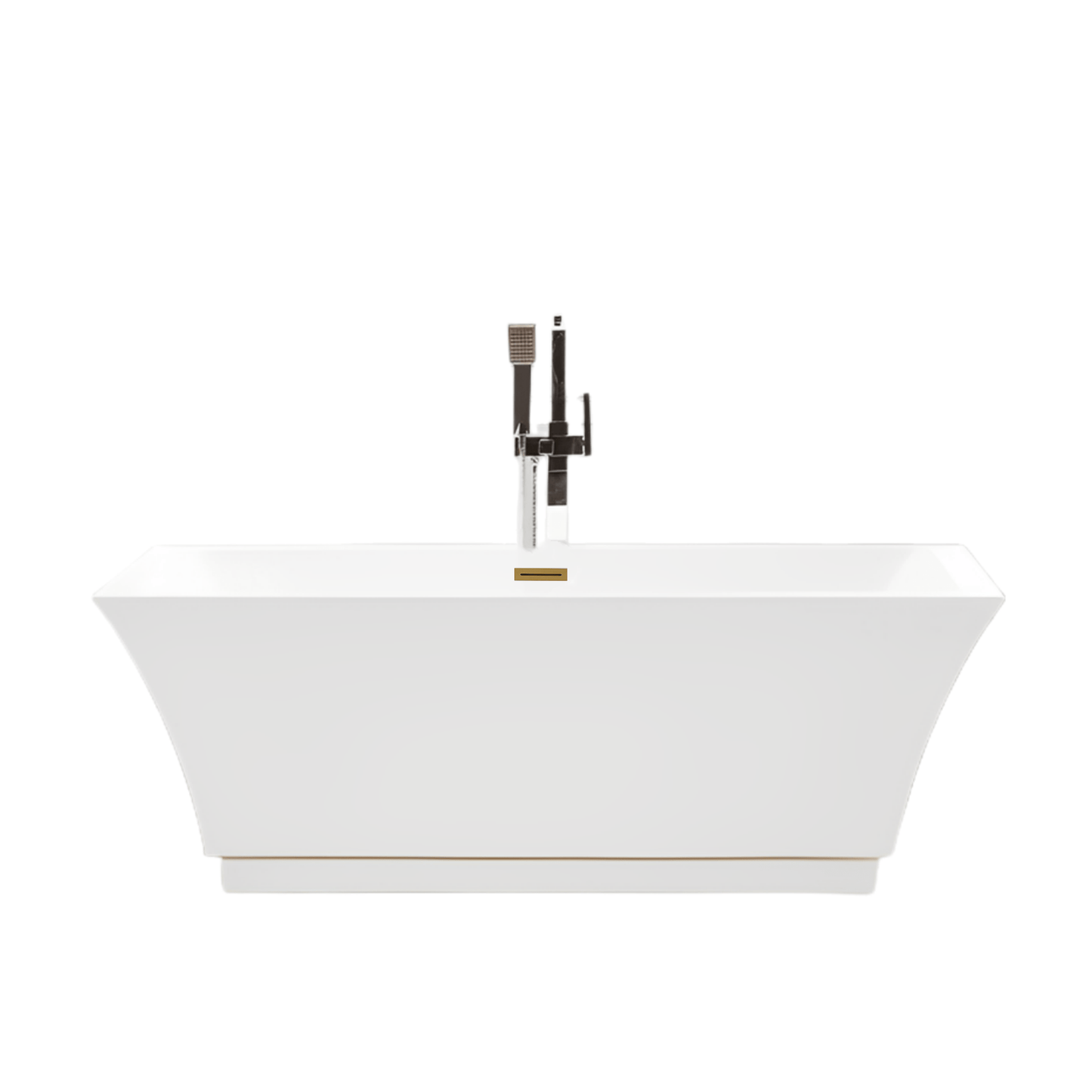 Vanity Art VA6817-L-TG 67 Inch Freestanding White Acrylic Bathtub with Overflow And Pop-Up Drain - Vanity Art VA6817-L-TG