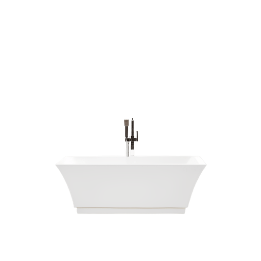 Vanity Art VA6817-S-BN 59 Inch Freestanding White Acrylic Bathtub with Overflow And Pop-Up Drain - Vanity Art VA6817-S-BN