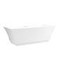 Vanity Art VA6817-S-PC 59 Inch Freestanding White Acrylic Bathtub with Overflow And Pop-Up Drain - Vanity Art VA6817-S-PC