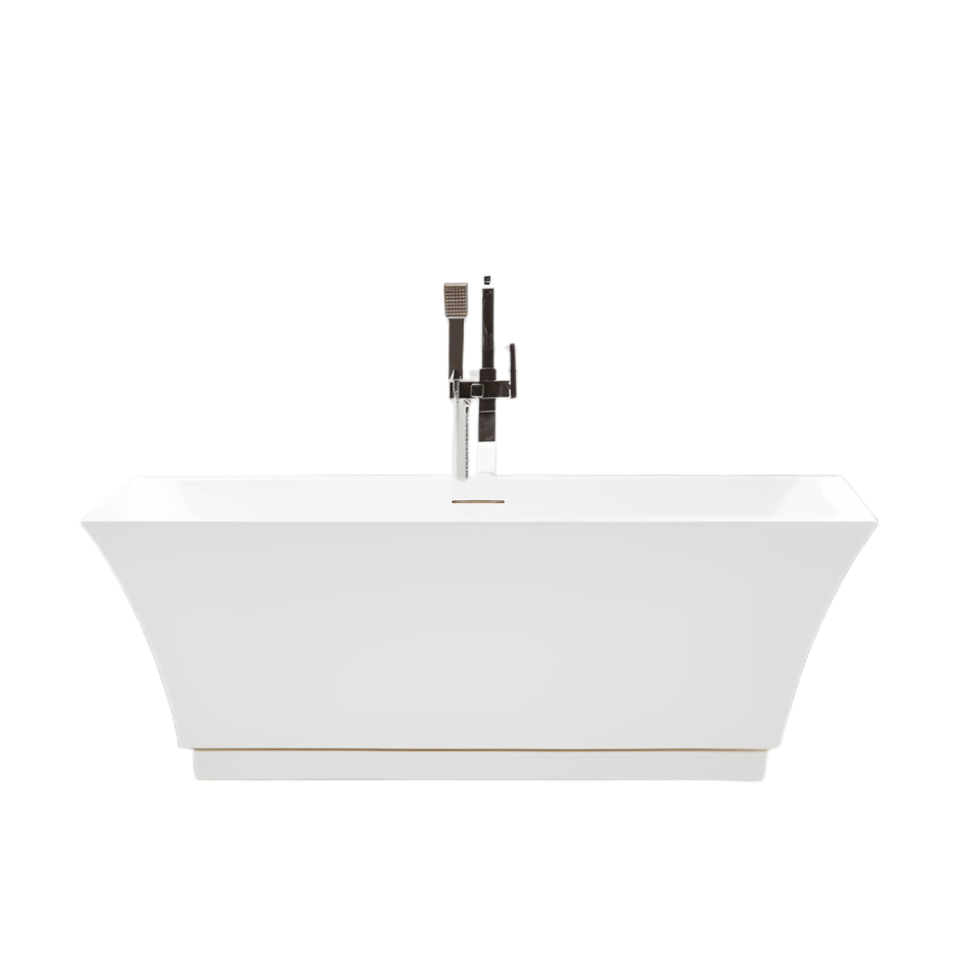 Vanity Art VA6817-S-PC 59 Inch Freestanding White Acrylic Bathtub with Overflow And Pop-Up Drain - Vanity Art VA6817-S-PC