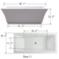 Vanity Art VA6817-S-PC 59 Inch Freestanding White Acrylic Bathtub with Overflow And Pop-Up Drain - Vanity Art VA6817-S-PC