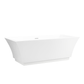 Vanity Art VA6817-S-PW 59 Inch Freestanding White Acrylic Bathtub with Overflow And Pop-Up Drain - Vanity Art VA6817-S-PW