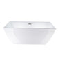 Vanity Art VA6821-LBN 67 Inch Freestanding White Acrylic Bathtub with Overflow And Pop-Up Drain - Vanity Art VA6821-LBN