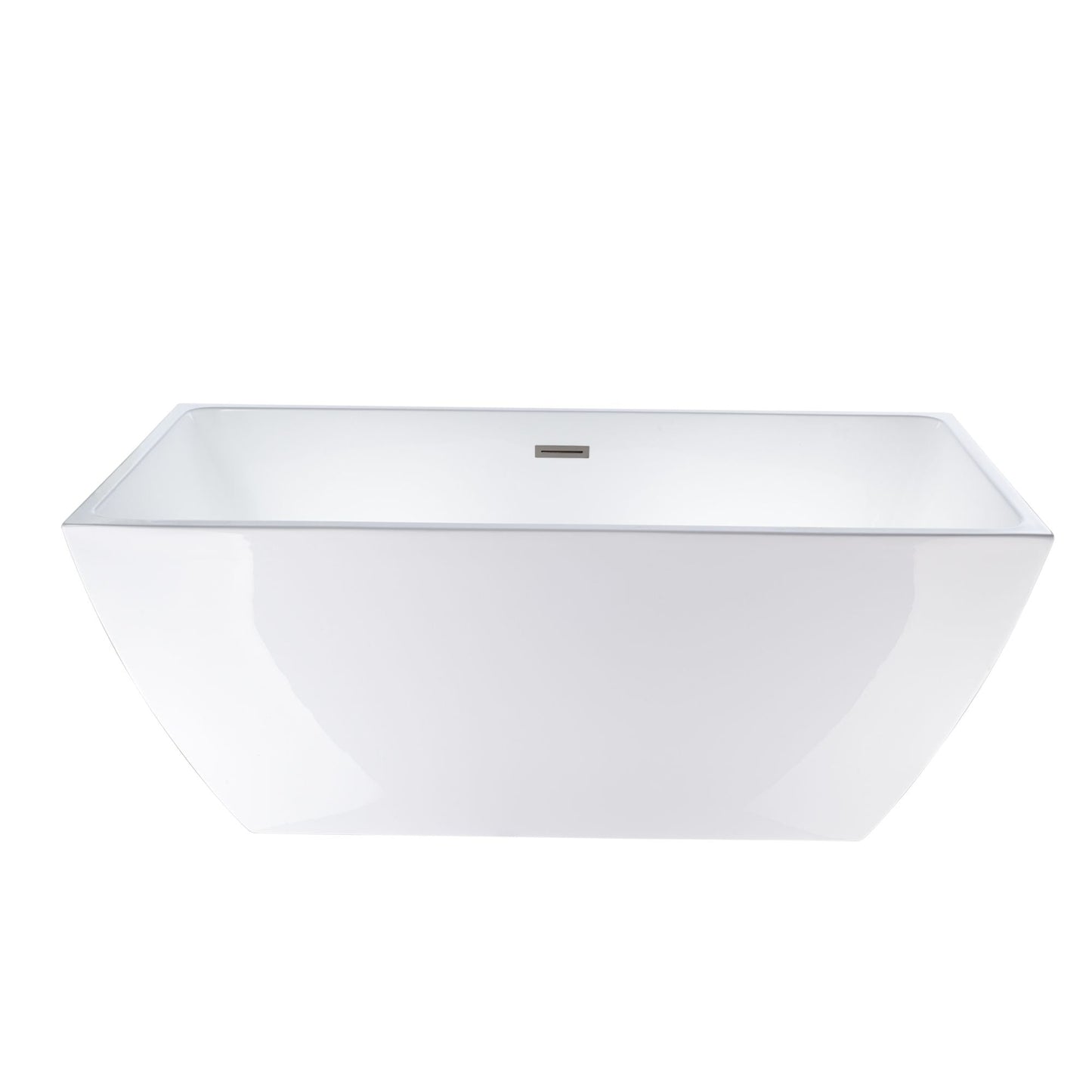 Vanity Art VA6821-LBN 67 Inch Freestanding White Acrylic Bathtub with Overflow And Pop-Up Drain - Vanity Art VA6821-LBN