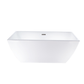 Vanity Art VA6821-LBN 67 Inch Freestanding White Acrylic Bathtub with Overflow And Pop-Up Drain - Vanity Art VA6821-LBN