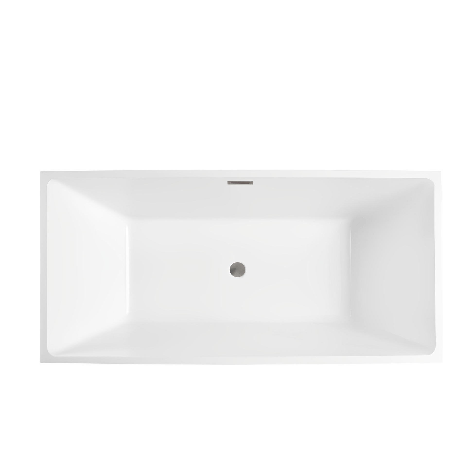 Vanity Art VA6821-LBN 67 Inch Freestanding White Acrylic Bathtub with Overflow And Pop-Up Drain - Vanity Art VA6821-LBN