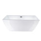 Vanity Art VA6821-LMB 67 Inch Freestanding White Acrylic Bathtub with Overflow And Pop-Up Drain - Vanity Art VA6821-LMB