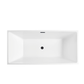 Vanity Art VA6821-LMB 67 Inch Freestanding White Acrylic Bathtub with Overflow And Pop-Up Drain - Vanity Art VA6821-LMB