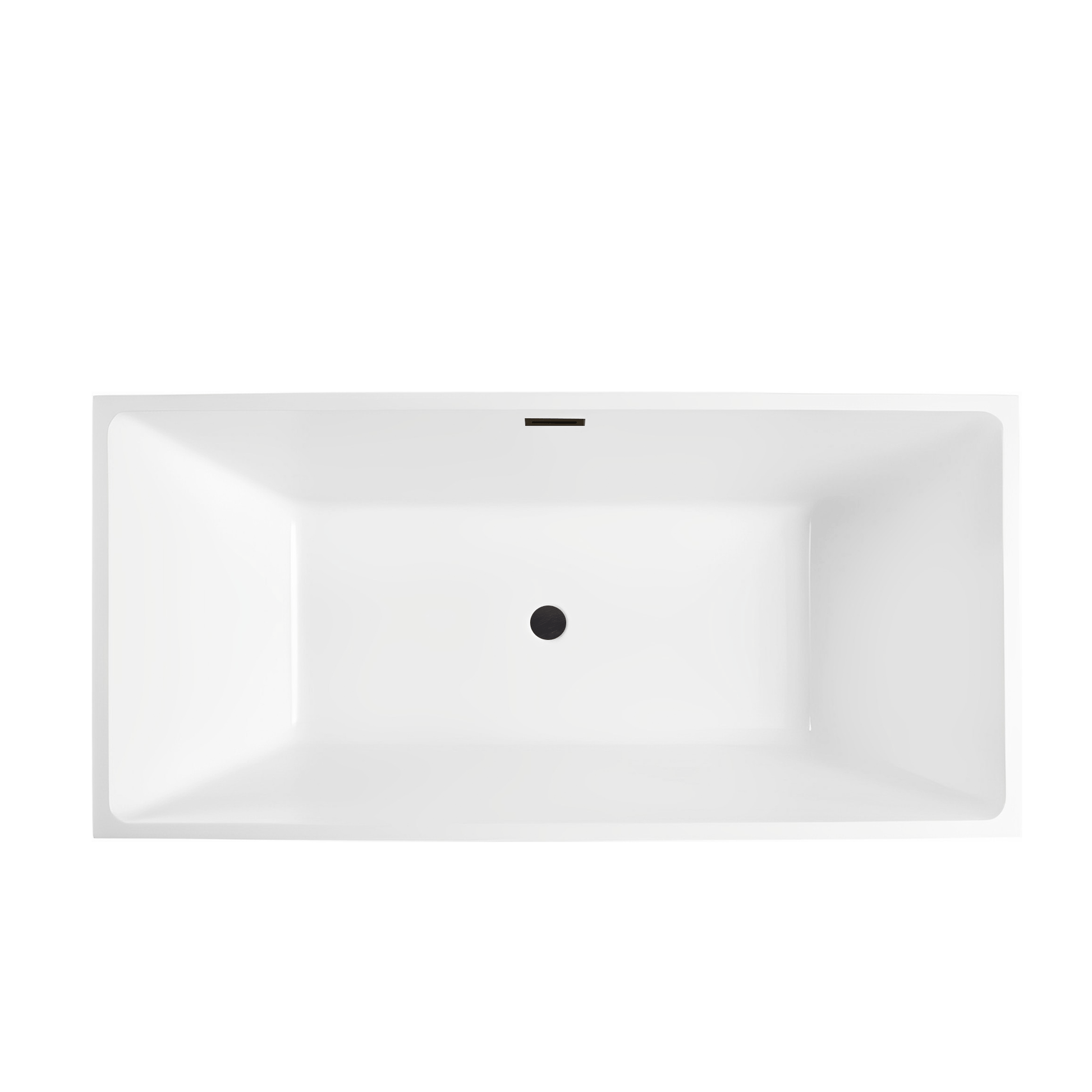 Vanity Art VA6821-LORB 67 Inch Freestanding White Acrylic Bathtub with Overflow And Pop-Up Drain - Vanity Art VA6821-LORB