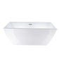 Vanity Art VA6821-LPC 67 Inch Freestanding White Acrylic Bathtub with Overflow And Pop-Up Drain - Vanity Art VA6821-LPC