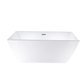 Vanity Art VA6821-LPC 67 Inch Freestanding White Acrylic Bathtub with Overflow And Pop-Up Drain - Vanity Art VA6821-LPC