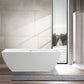 Vanity Art VA6821-LPC 67 Inch Freestanding White Acrylic Bathtub with Overflow And Pop-Up Drain - Vanity Art VA6821-LPC