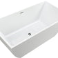 Vanity Art VA6821-LPC 67 Inch Freestanding White Acrylic Bathtub with Overflow And Pop-Up Drain - Vanity Art VA6821-LPC