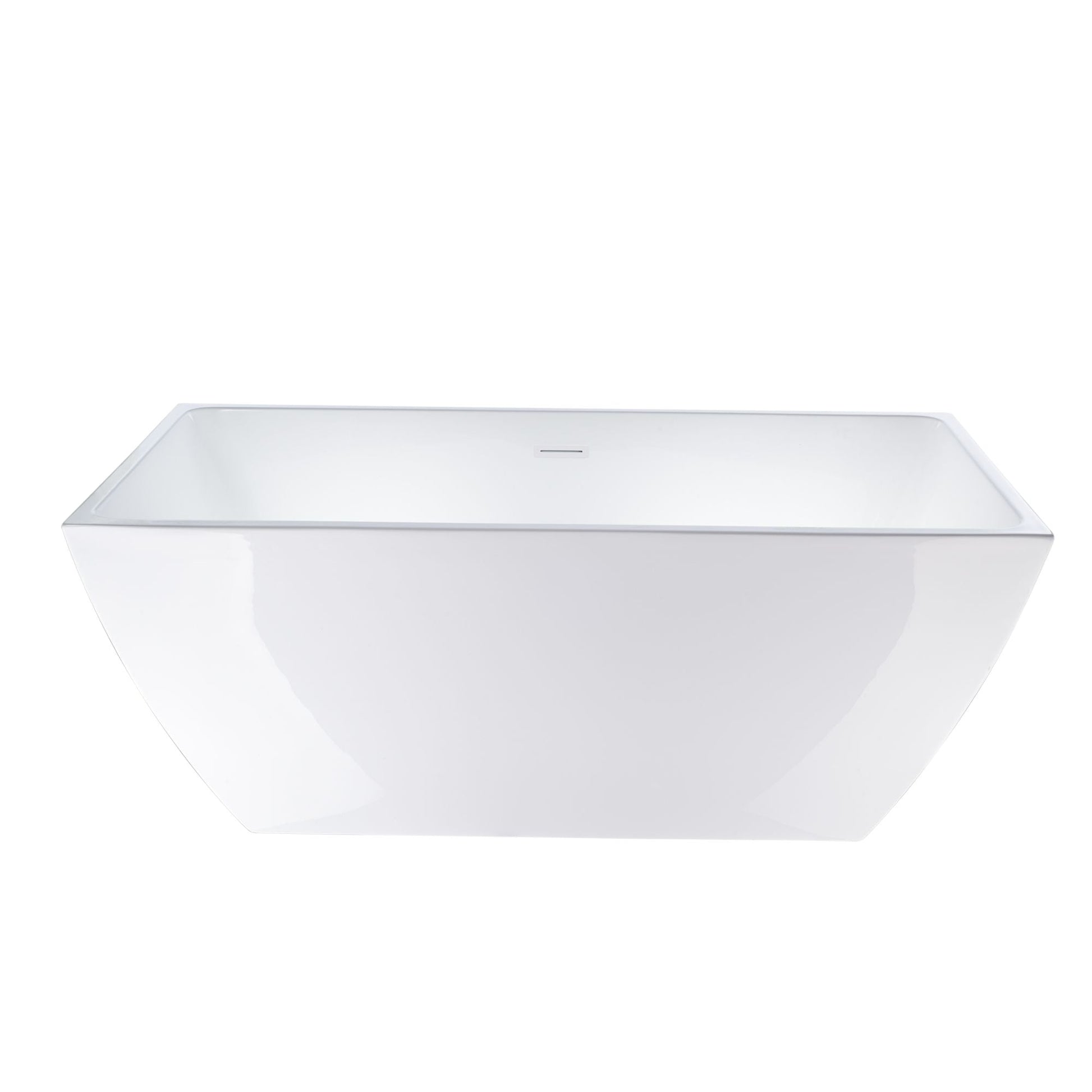 Vanity Art VA6821-LPW 67 Inch Freestanding White Acrylic Bathtub with Overflow And Pop-Up Drain - Vanity Art VA6821-LPW