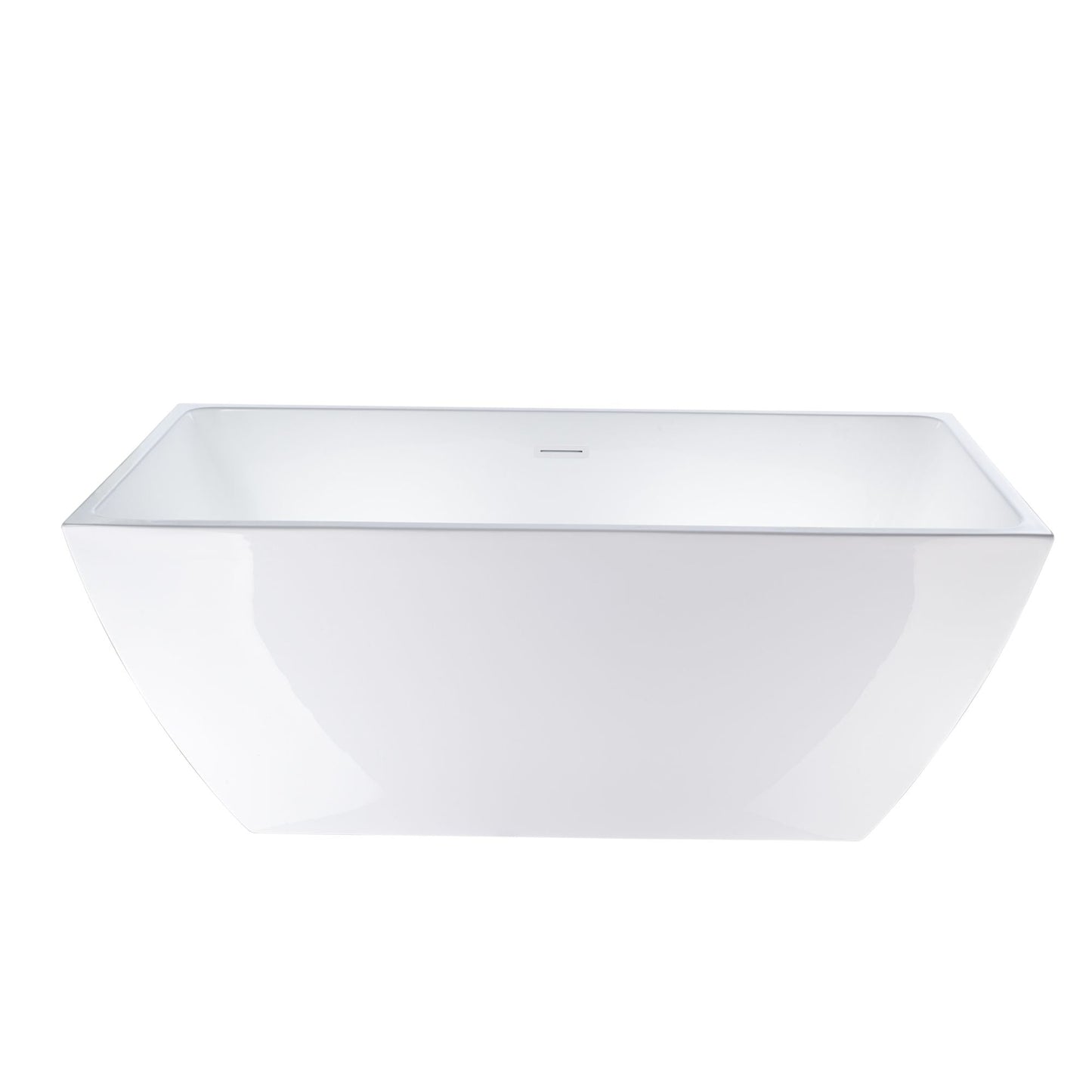 Vanity Art VA6821-LPW 67 Inch Freestanding White Acrylic Bathtub with Overflow And Pop-Up Drain - Vanity Art VA6821-LPW