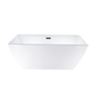 Vanity Art VA6821-SMB 59 Inch Freestanding White Acrylic Bathtub with Overflow And Pop-Up Drain - Vanity Art VA6821-SMB