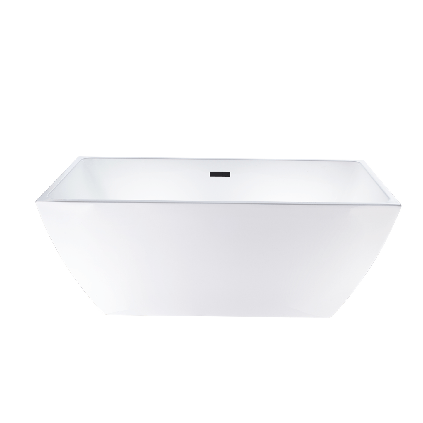 Vanity Art VA6821-SMB 59 Inch Freestanding White Acrylic Bathtub with Overflow And Pop-Up Drain - Vanity Art VA6821-SMB