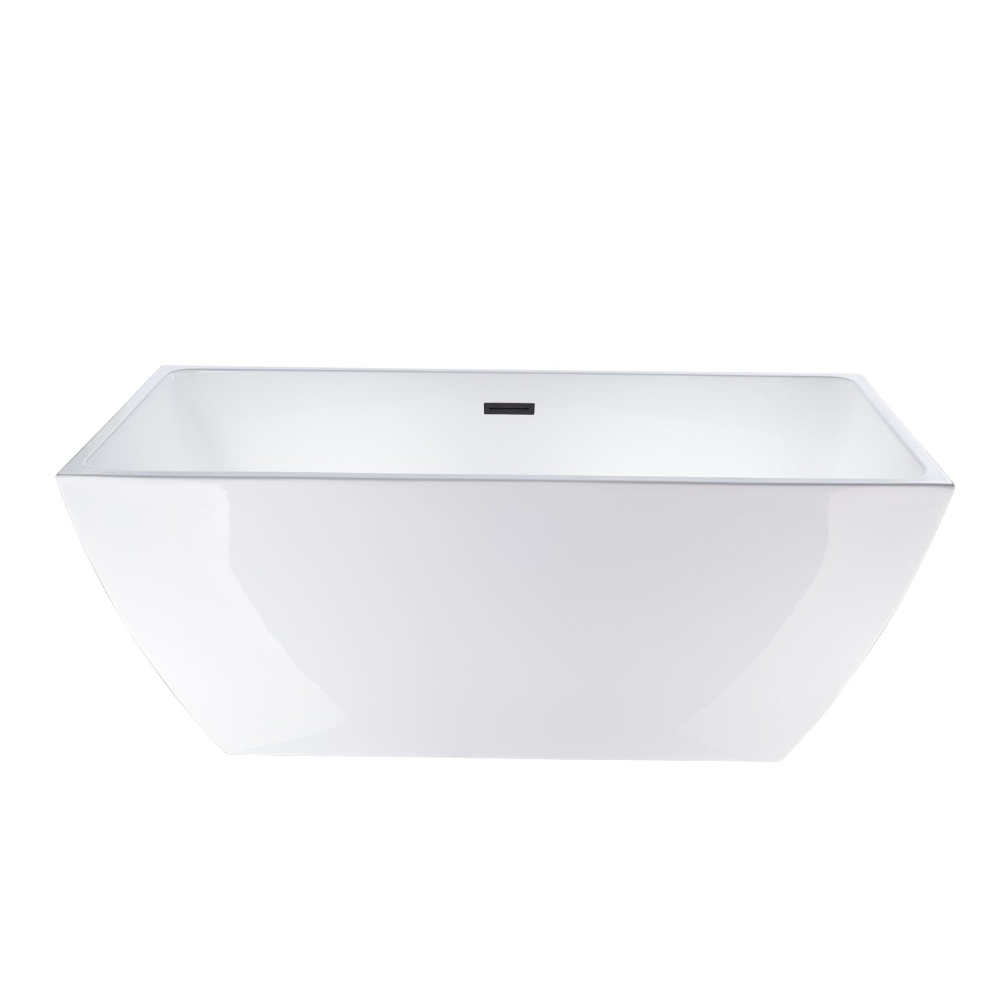 Vanity Art VA6821-SORB 59 Inch Freestanding White Acrylic Bathtub with Overflow And Pop-Up Drain - Vanity Art VA6821-SORB