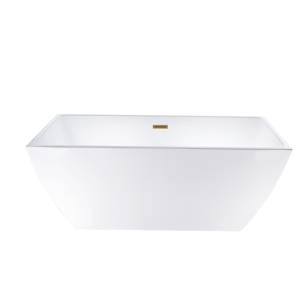 Vanity Art VA6821-STG 59 Inch Freestanding White Acrylic Bathtub with Overflow And Pop-Up Drain - Vanity Art VA6821-STG