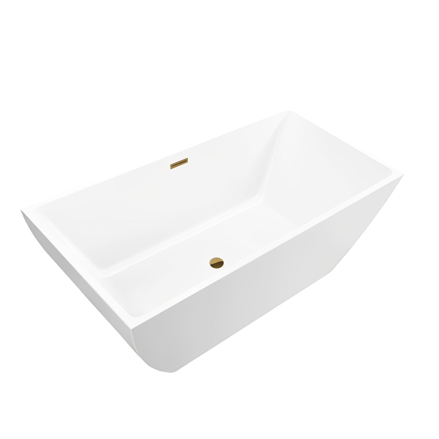 Vanity Art VA6821-STG 59 Inch Freestanding White Acrylic Bathtub with Overflow And Pop-Up Drain - Vanity Art VA6821-STG