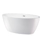 Vanity Art VA6834-MBN 59 Inch Freestanding White Acrylic Bathtub with Overflow And Pop-Up Drain - Vanity Art VA6834-MBN