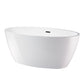 Vanity Art VA6834-MMB 59 Inch Freestanding White Acrylic Bathtub with Overflow And Pop-Up Drain - Vanity Art VA6834-MMB