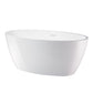 Vanity Art VA6834-MPW 59 Inch Freestanding White Acrylic Bathtub with Overflow And Pop-Up Drain - Vanity Art VA6834-MPW