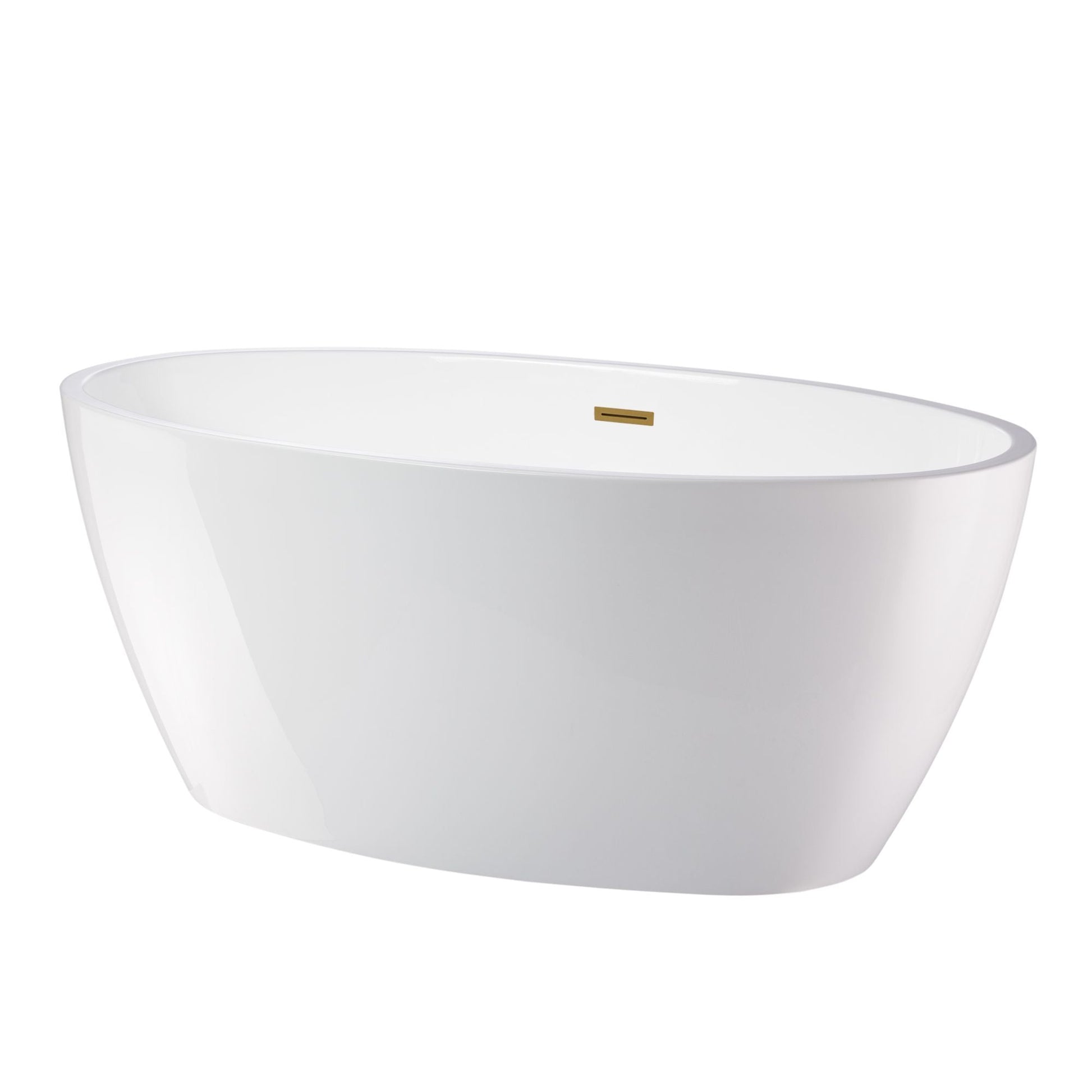 Vanity Art VA6834-MTG 59 Inch Freestanding White Acrylic Bathtub with Overflow And Pop-Up Drain - Vanity Art VA6834-MTG