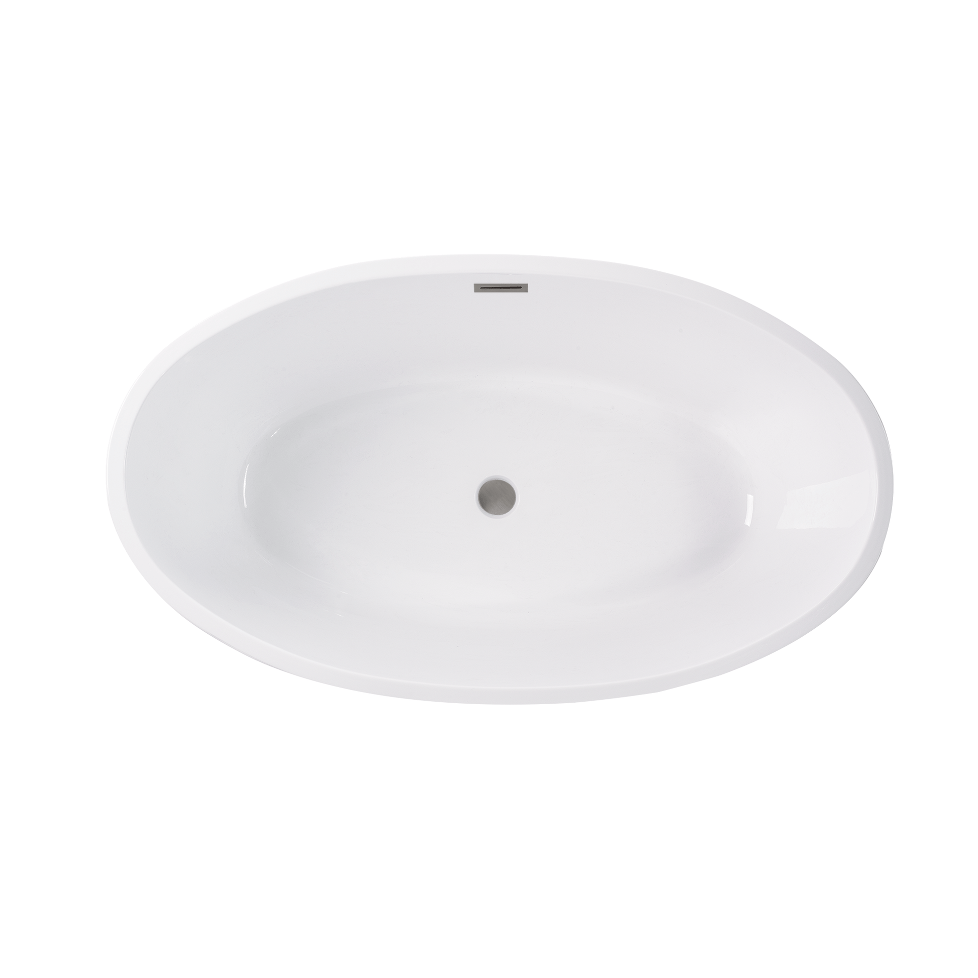 Vanity Art VA6834-SBN 55 Inch Freestanding White Acrylic Bathtub with Overflow And Pop-Up Drain - Vanity Art VA6834-SBN