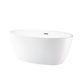 Vanity Art VA6834-SBN 55 Inch Freestanding White Acrylic Bathtub with Overflow And Pop-Up Drain - Vanity Art VA6834-SBN